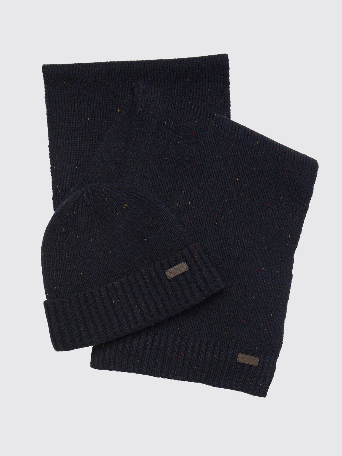 Barbour Wool Blend Beanie Hat and Scarf Gift Set with Applied Logo · OS