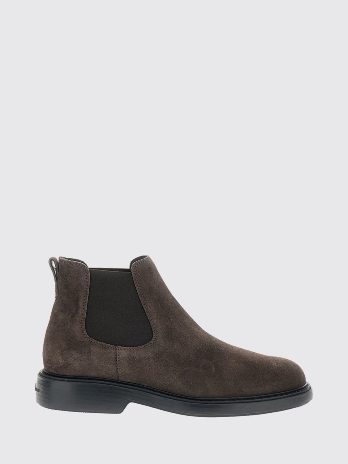 Hogan Suede Calfskin Chelsea Ankle Boots with Rubber Sole