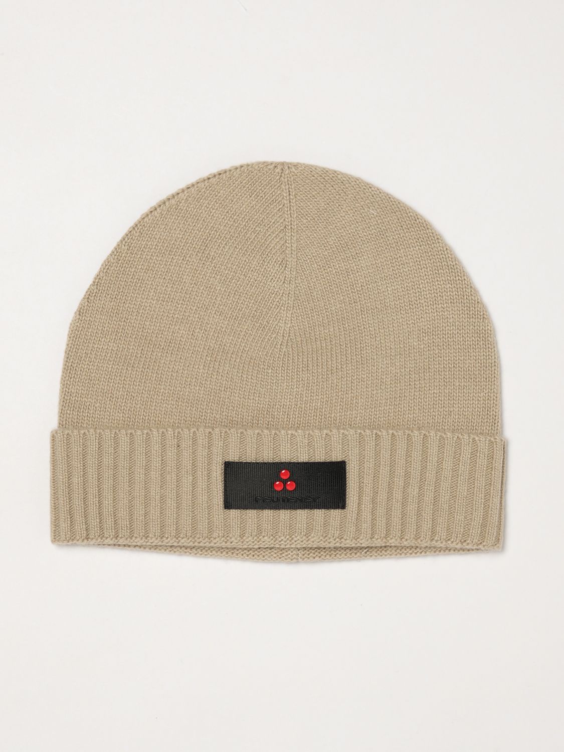 Peuterey Wool and Cashmere Blend Beanie with Cuff and Logo Patch