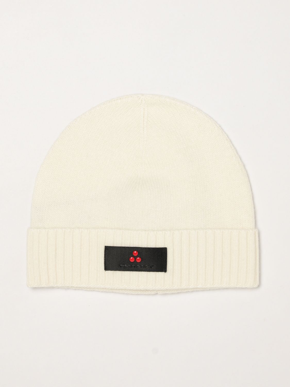 Peuterey Wool and Cashmere Blend Beanie with Cuff and Logo Patch