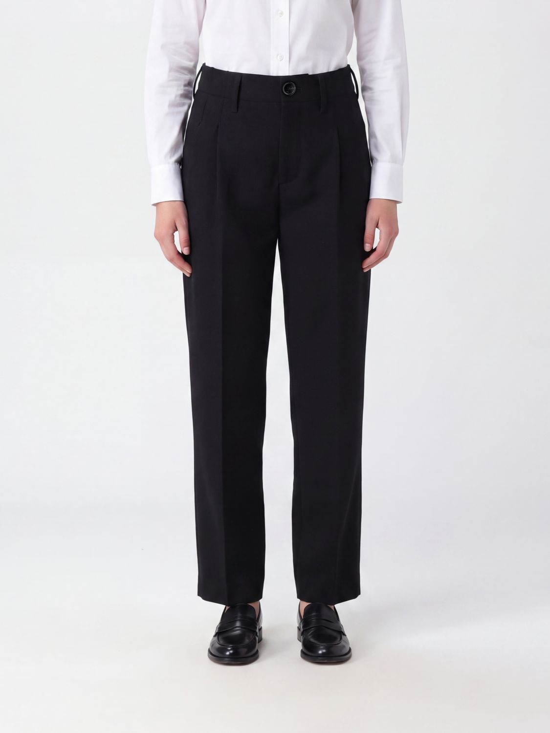 AMI PARIS Straight-Hose von mit hoher Taille aus reiner Wolle