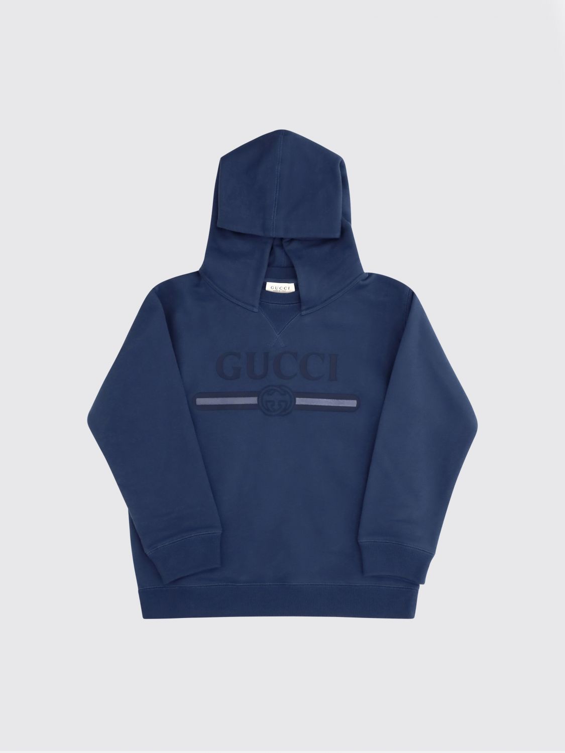 GUCCI Felpa con cappuccio in cotone con logo