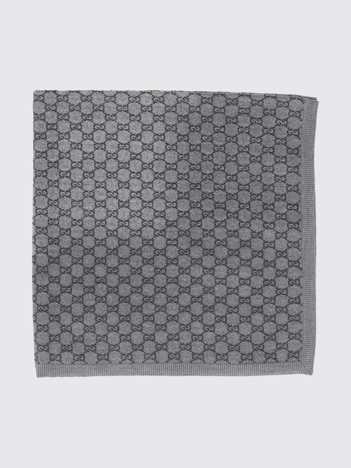 GUCCI Baby-Wiegedecke aus Merinowolle mit GG-Jacquard-Logo