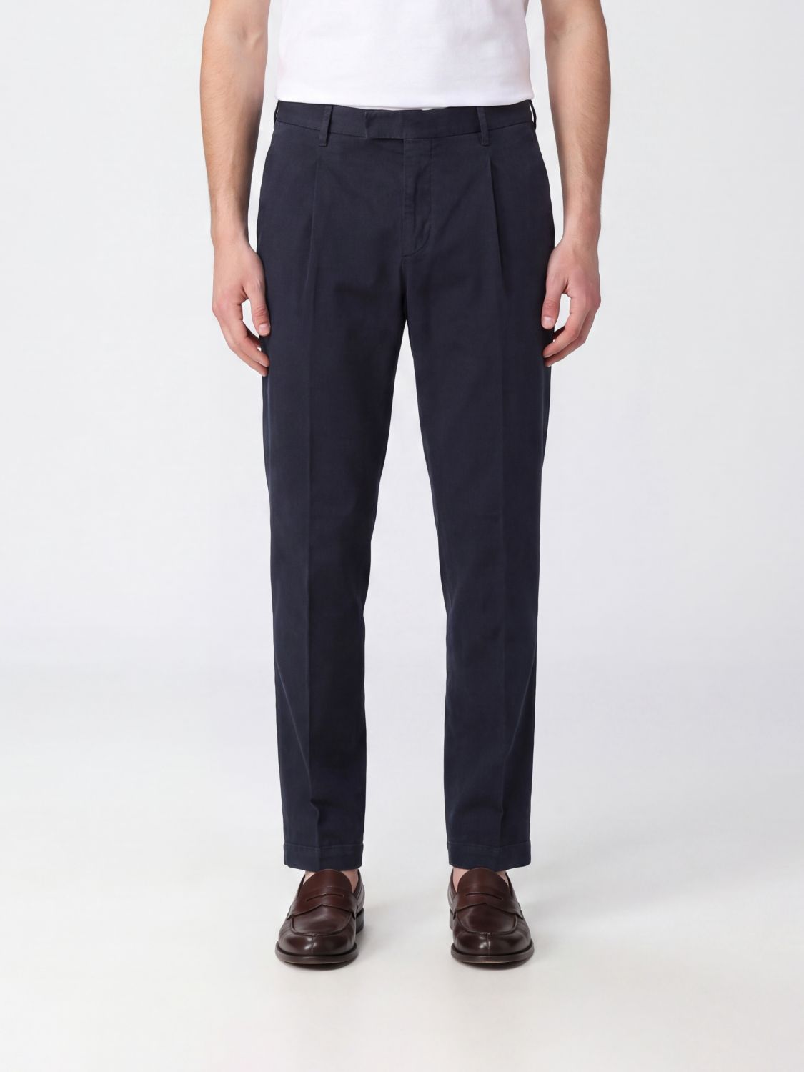 PT TORINO Slim-Fit-Anzughose aus Stretch-Baumwolle mit Bundfalten