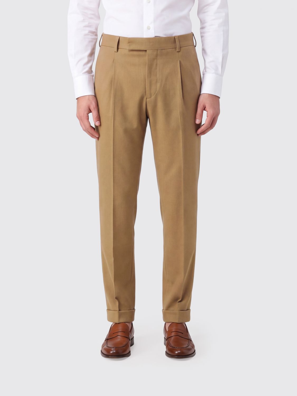Pt Torino Slim Fit Tailored Trousers in Virgin Wool and Cashmere