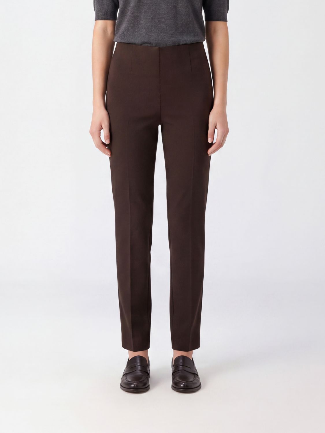 PT TORINO High-Waisted Skinny Jersey Trousers with an Elastic Waistband