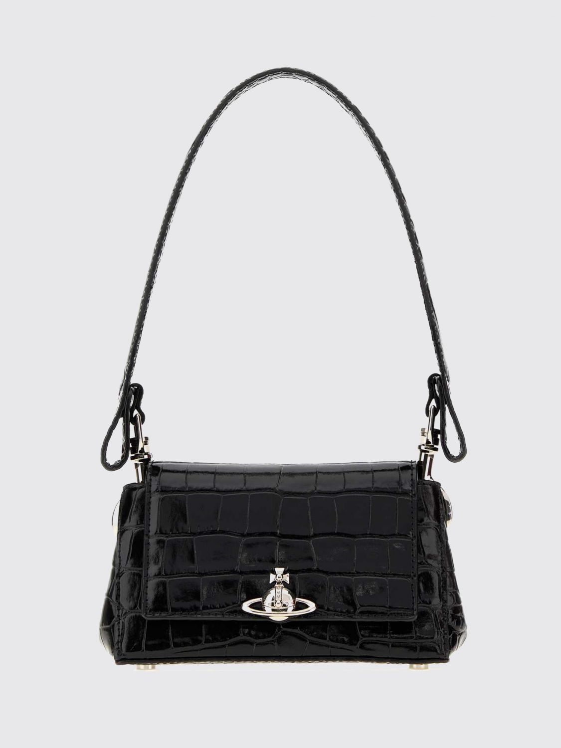 VIVIENNE WESTWOOD Hazel Croc-Effect Leather Mini Handbag with Orb Logo