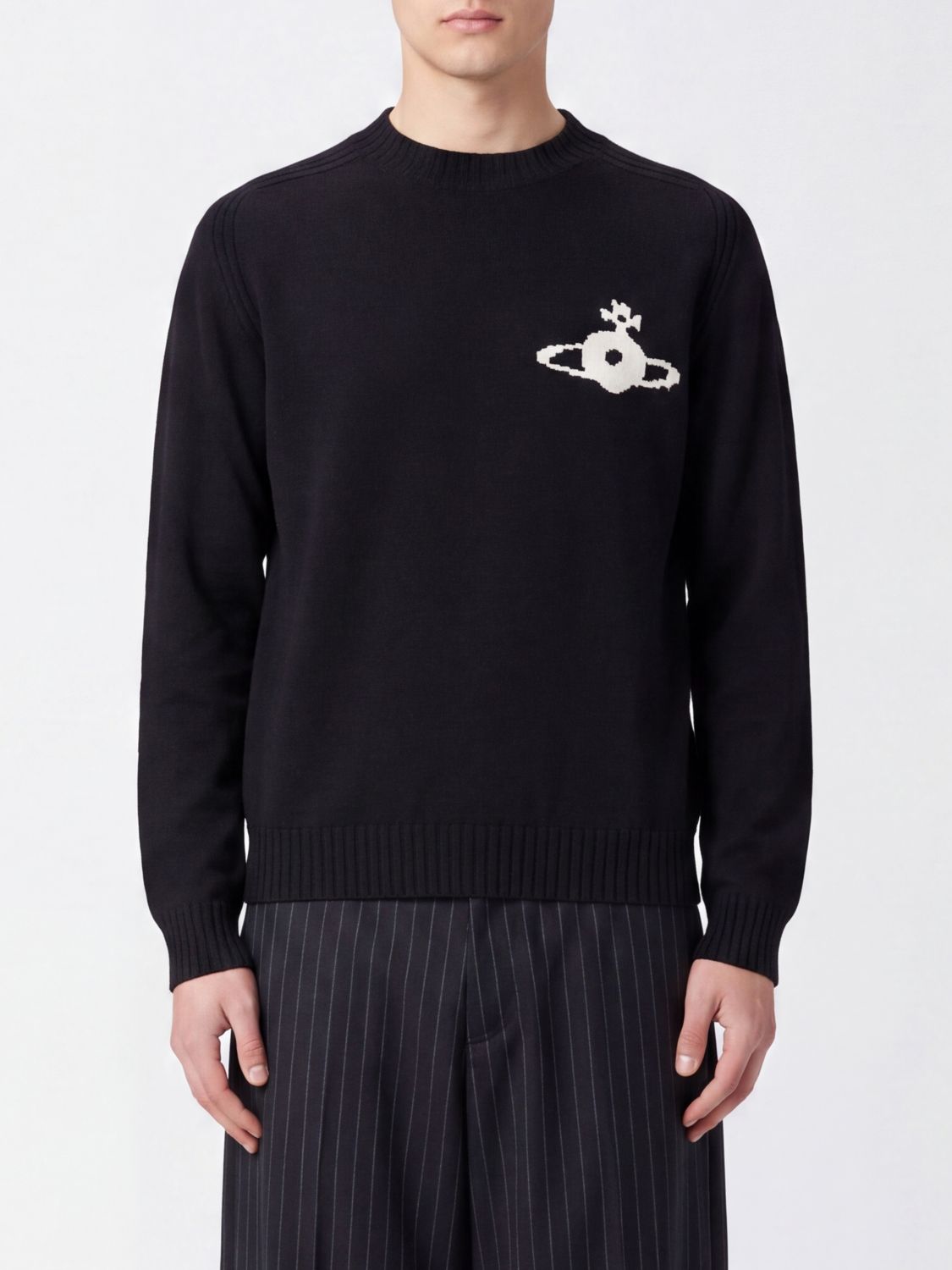 VIVIENNE WESTWOOD Rollkragenpullover von aus reiner Wolle mit aufgesticktem Orb-Logo auf der Brust