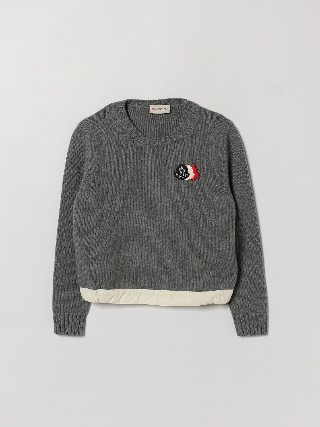 MONCLER Rundhalspullover von für Jungen aus reiner Wolle mit Logo