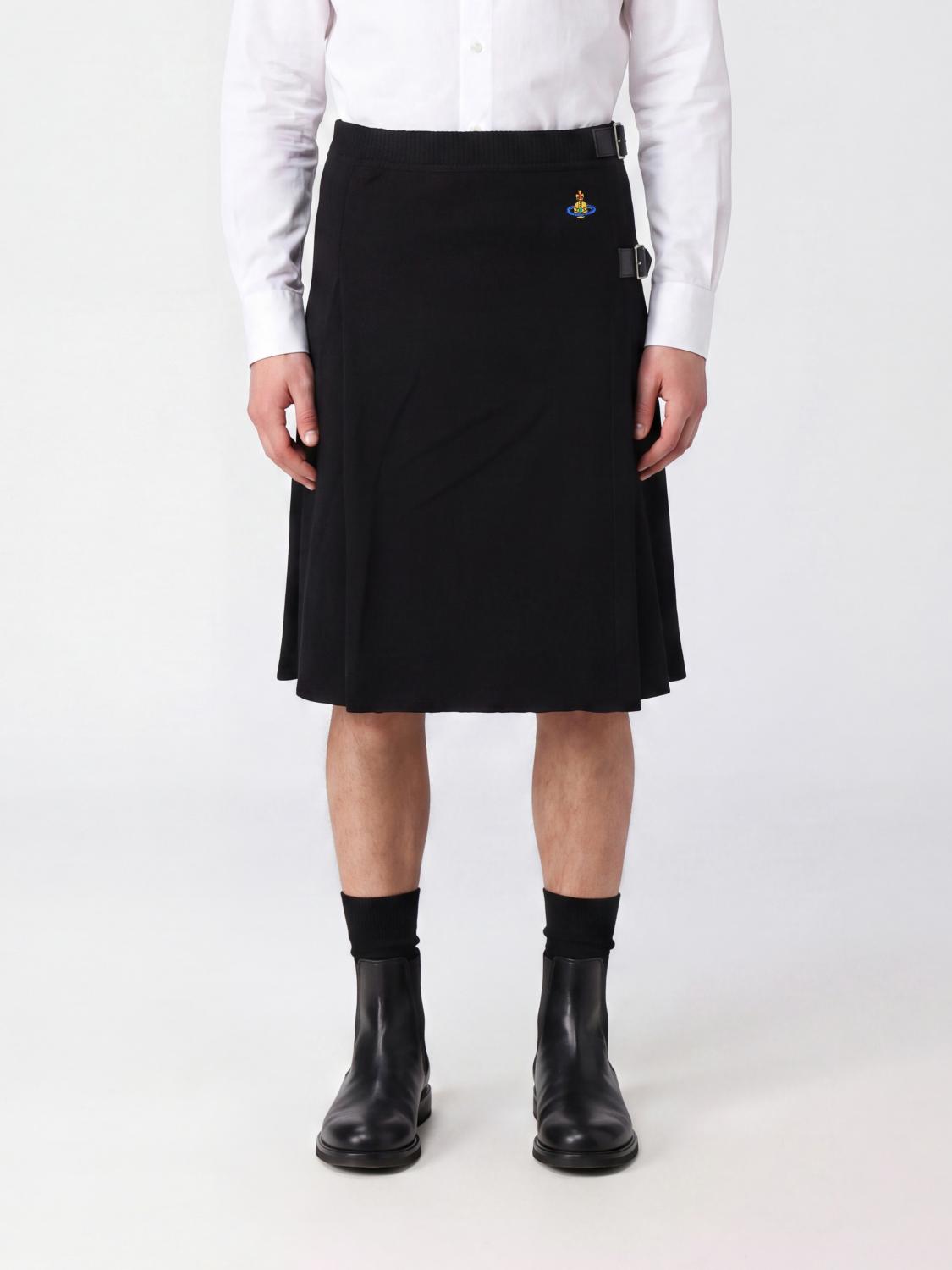 VIVIENNE WESTWOOD Gonna a portafoglio al ginocchio in pura lana con logo Orb