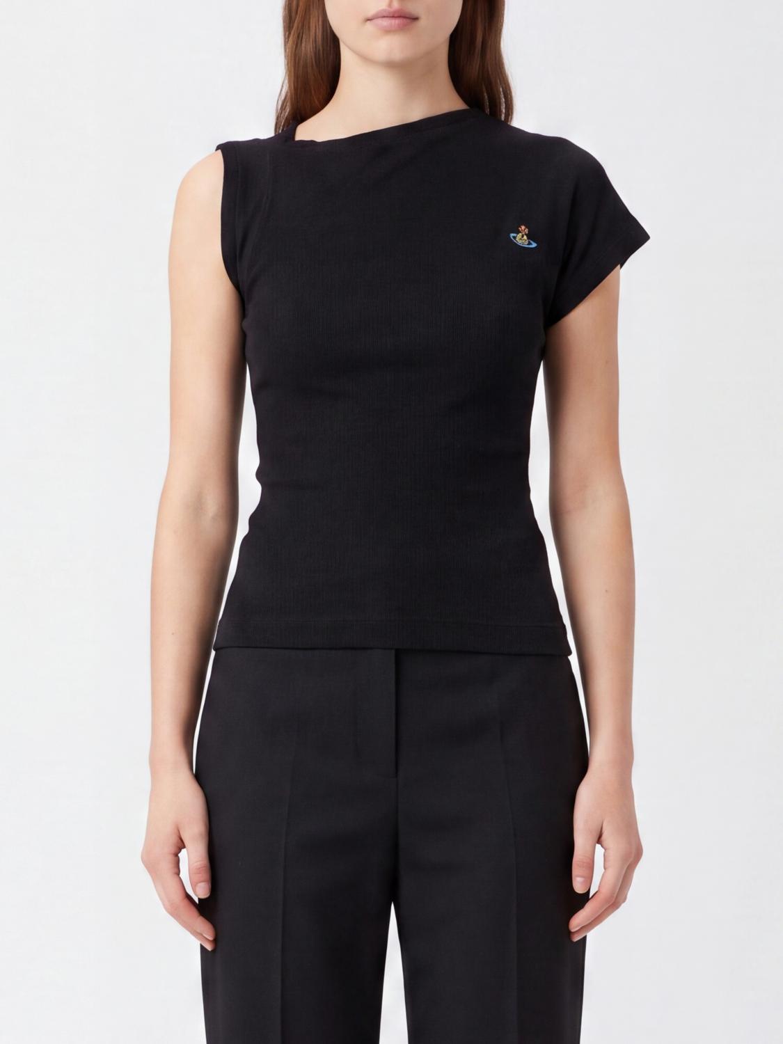 VIVIENNE WESTWOOD Asymmetrisches Slim-Fit-Top mit Orb-Logo aus Bio-Baumwolle