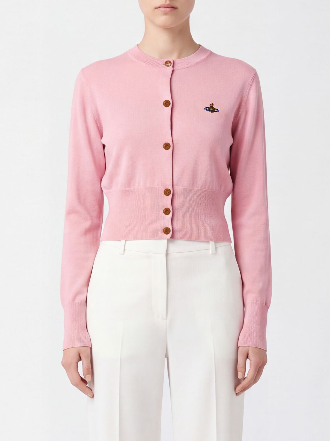 VIVIENNE WESTWOOD Cardigan Bea slim fit con logo Orb ricamato a contrasto