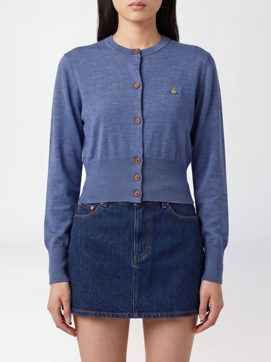 VIVIENNE WESTWOOD Slim-Fit-Cardigan Bea von mit kontrastierender Orb-Logo-Stickerei