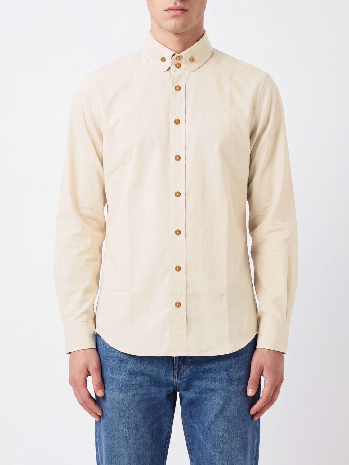 Vivienne Westwood Slim Fit Cotton Shirt with Button-Down Collar