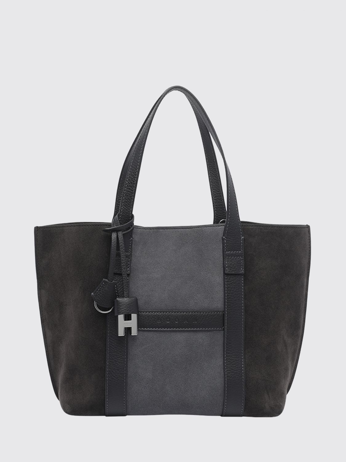 HOGAN Script Tote Bag in Calfskin and Suede with H Logo HOGAN Script Tote Bag in Calfskin and Suede with H Logo