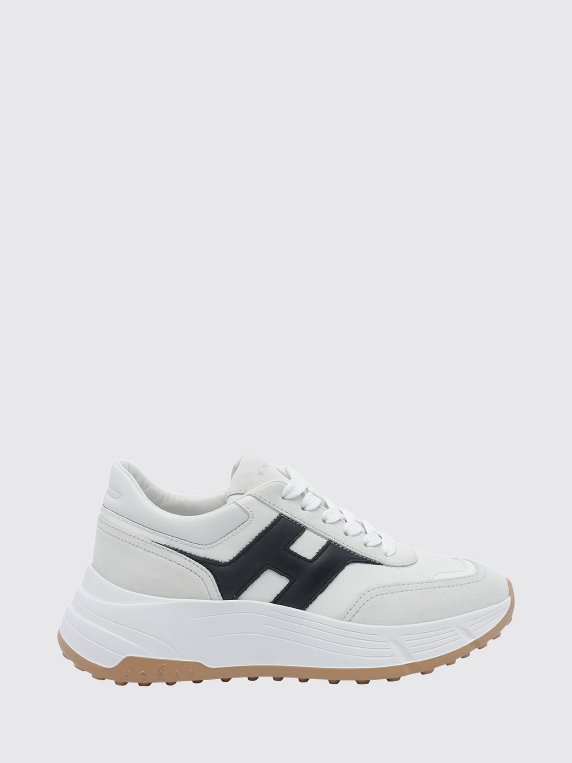 Hogan H669 Smooth and Suede Leather Sneakers with Contrasting H Logo