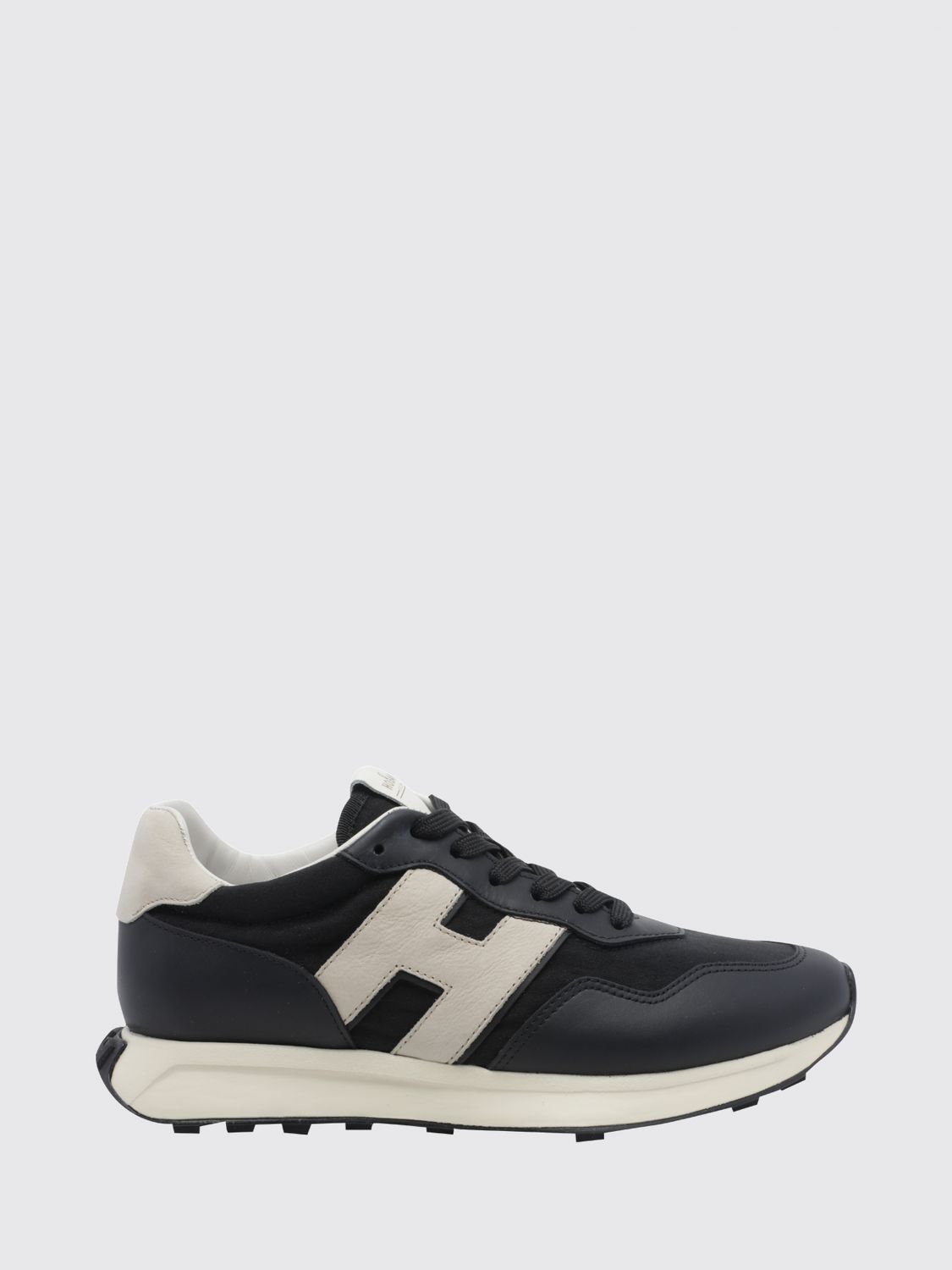 HOGAN H601 Sneaker aus Glattleder und Mesh mit H-Logo und gezahnter Sohle