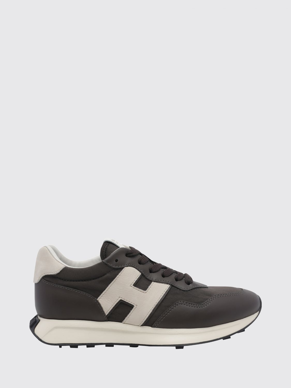 HOGAN H601 Sneaker aus Glattleder und Mesh mit H-Logo und gezahnter Sohle