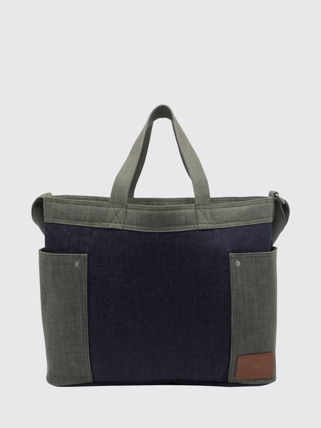 A. P.C. Jardin Large Bicolor Print Cotton Denim Tote Bag A. P.C. Jardin Large Bicolor Print Cotton Denim Tote Bag