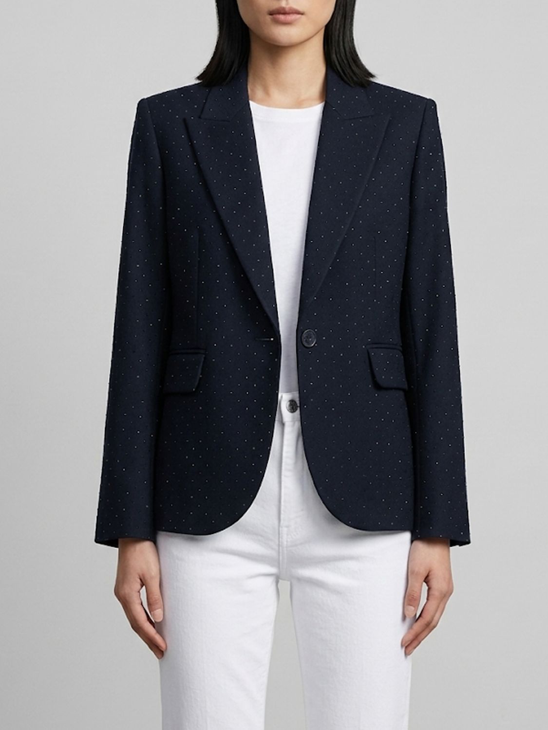 ZADIG & VOLTAIRE Einreihiger Blazer aus Viskosemischung mit Kristallapplikationen