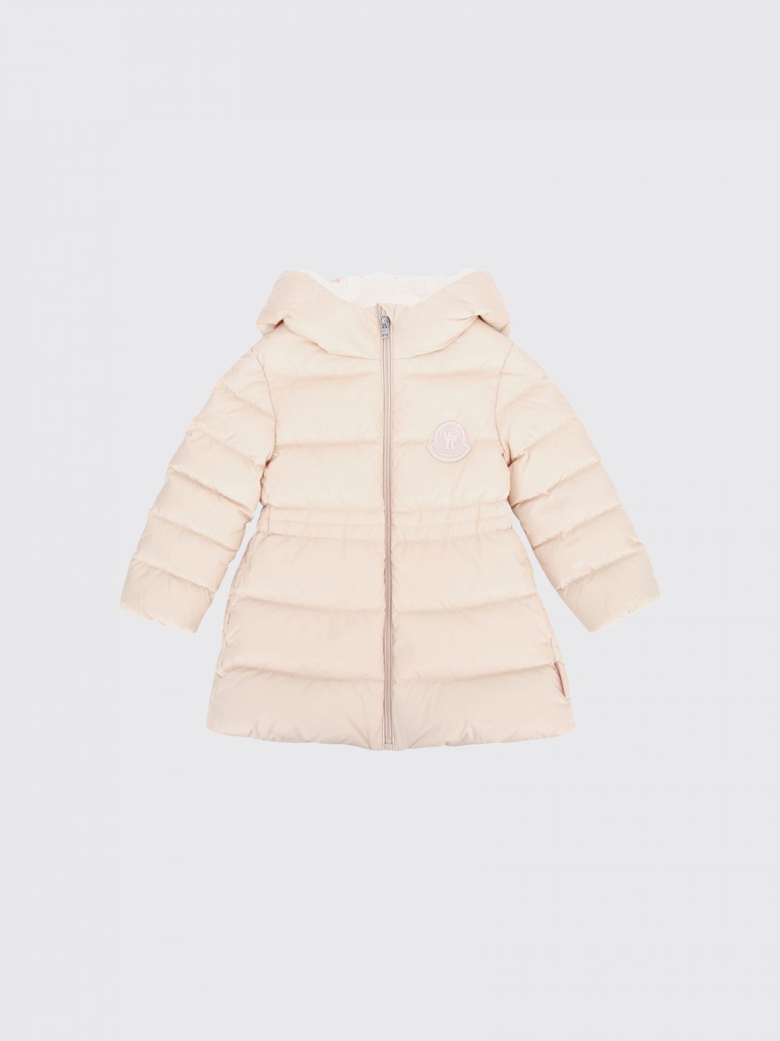 MONCLER Langer wasserabweisender Nylon-Daunenmantel von für Mädchen mit Kapuze
