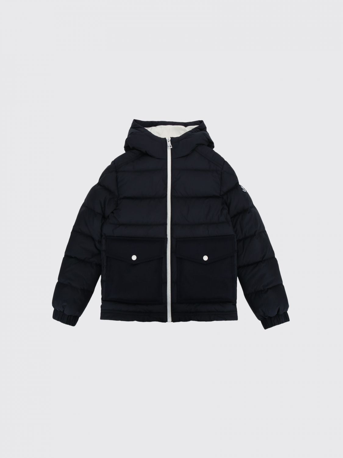 MONCLER Nylon-Daunenjacke mit Kapuze und Reißverschluss für Jungen