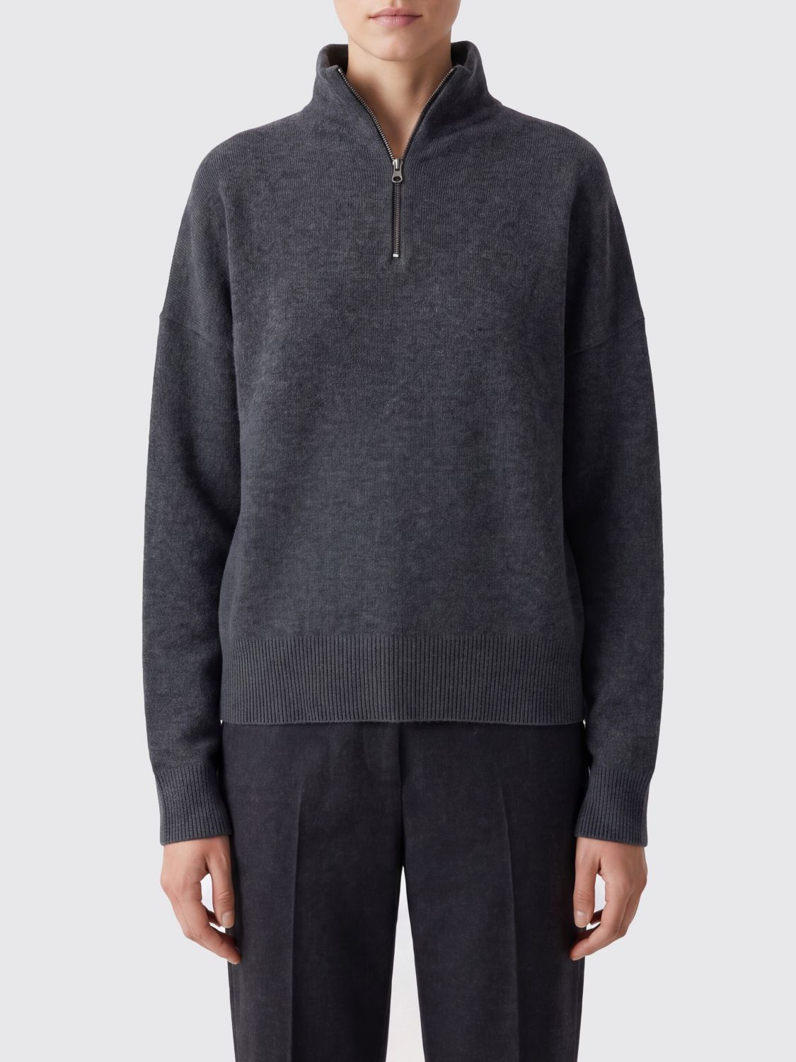 EXTREME CASHMERE Rollkragenpullover mit halbem Reißverschluss