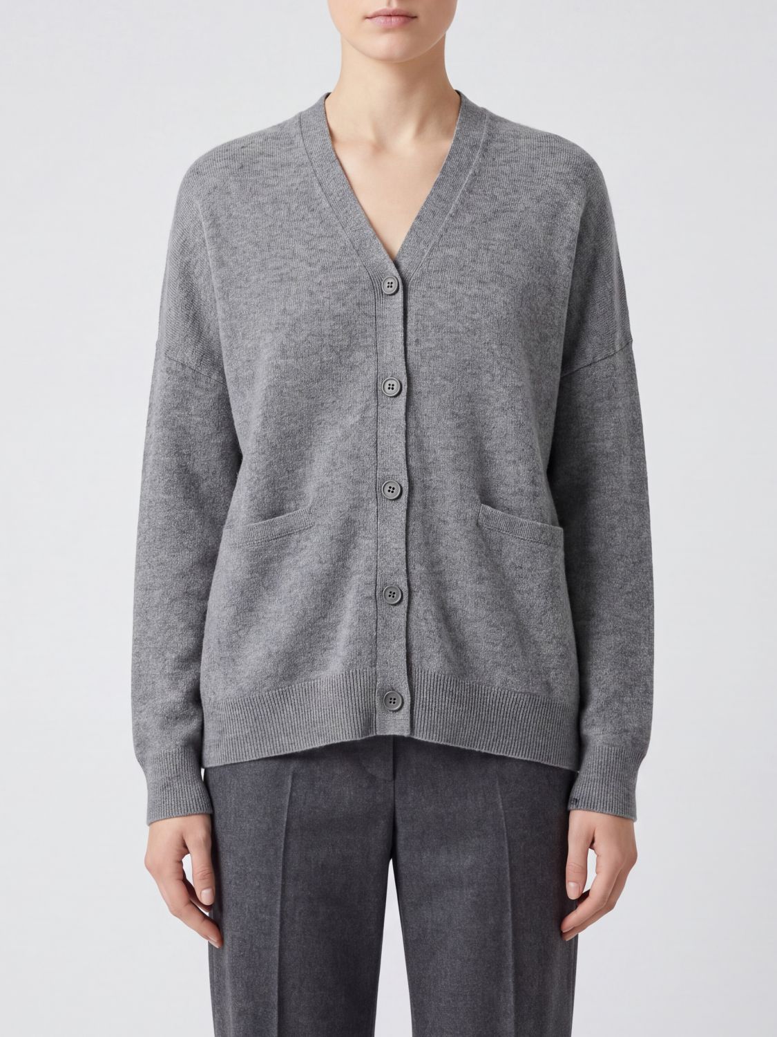 EXTREME CASHMERE V-Neck Cashmere-Blend Cardigan with Dropped Shoulders