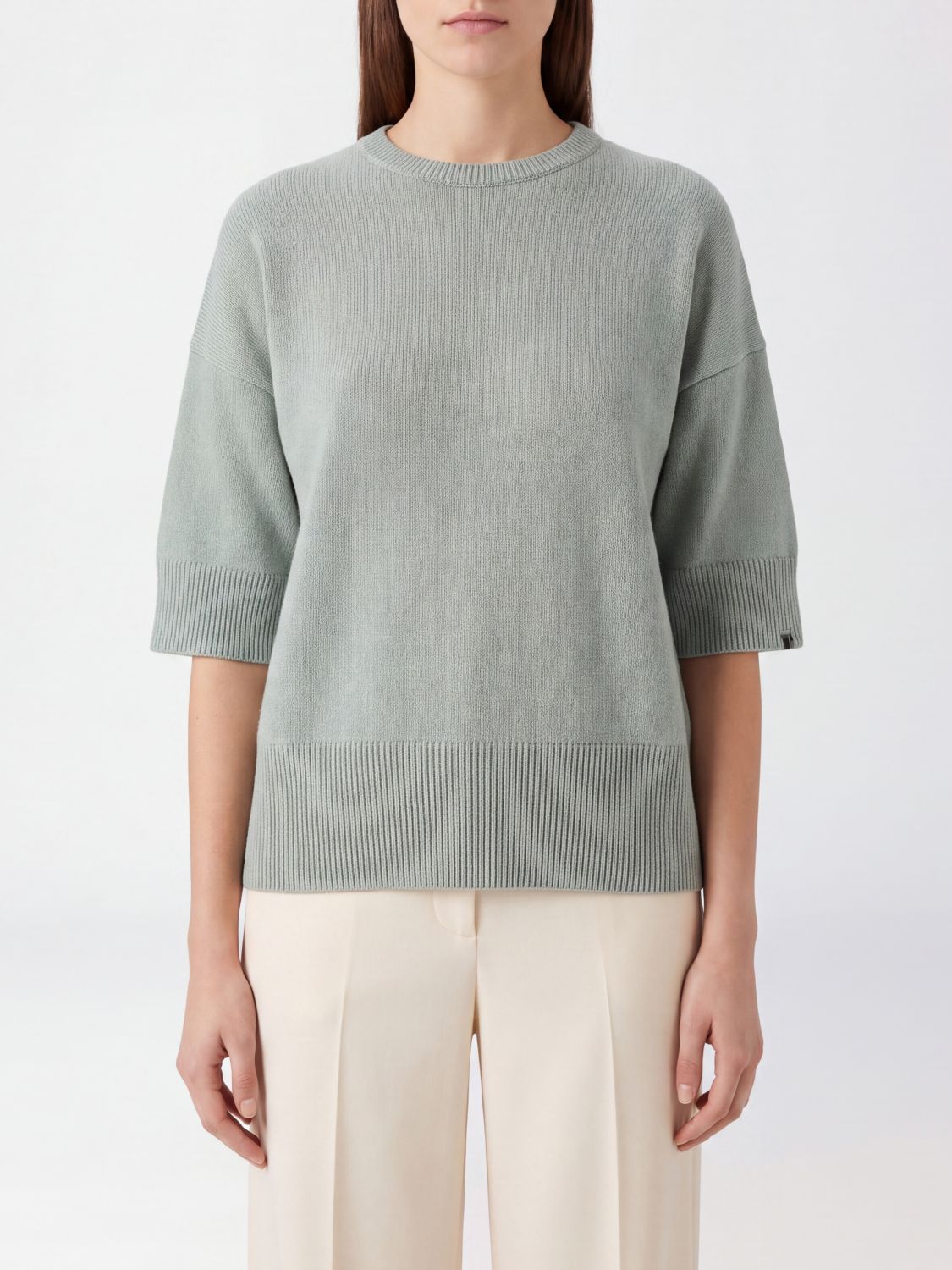 Extreme Cashmere Short-Sleeved Crewneck Jumper in Pure Cashmere
