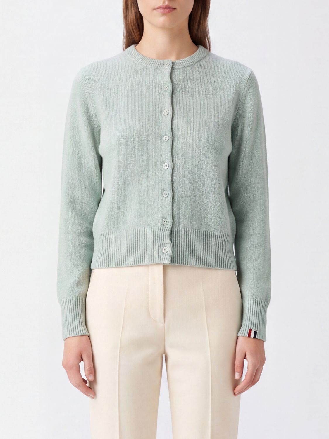 Extreme Cashmere Crewneck Cardigan in Pure Cashmere with Button Closure