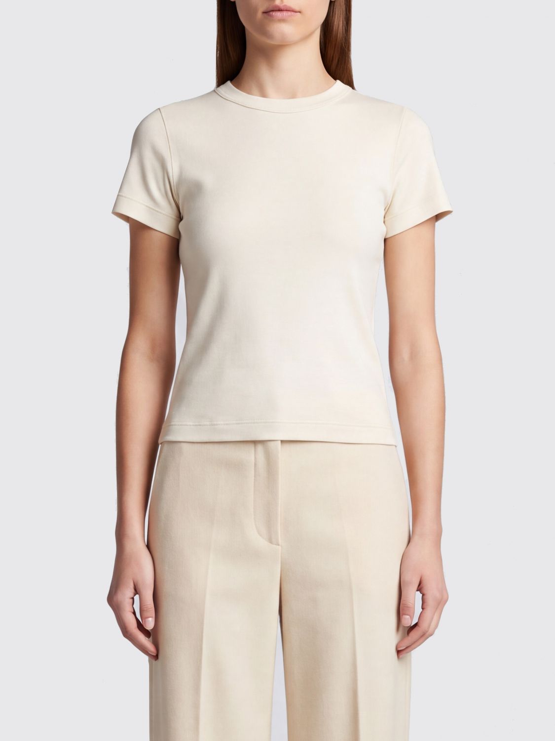 Extreme Cashmere Slim Fit Crewneck T-shirt in Cotton and Cashmere Blend