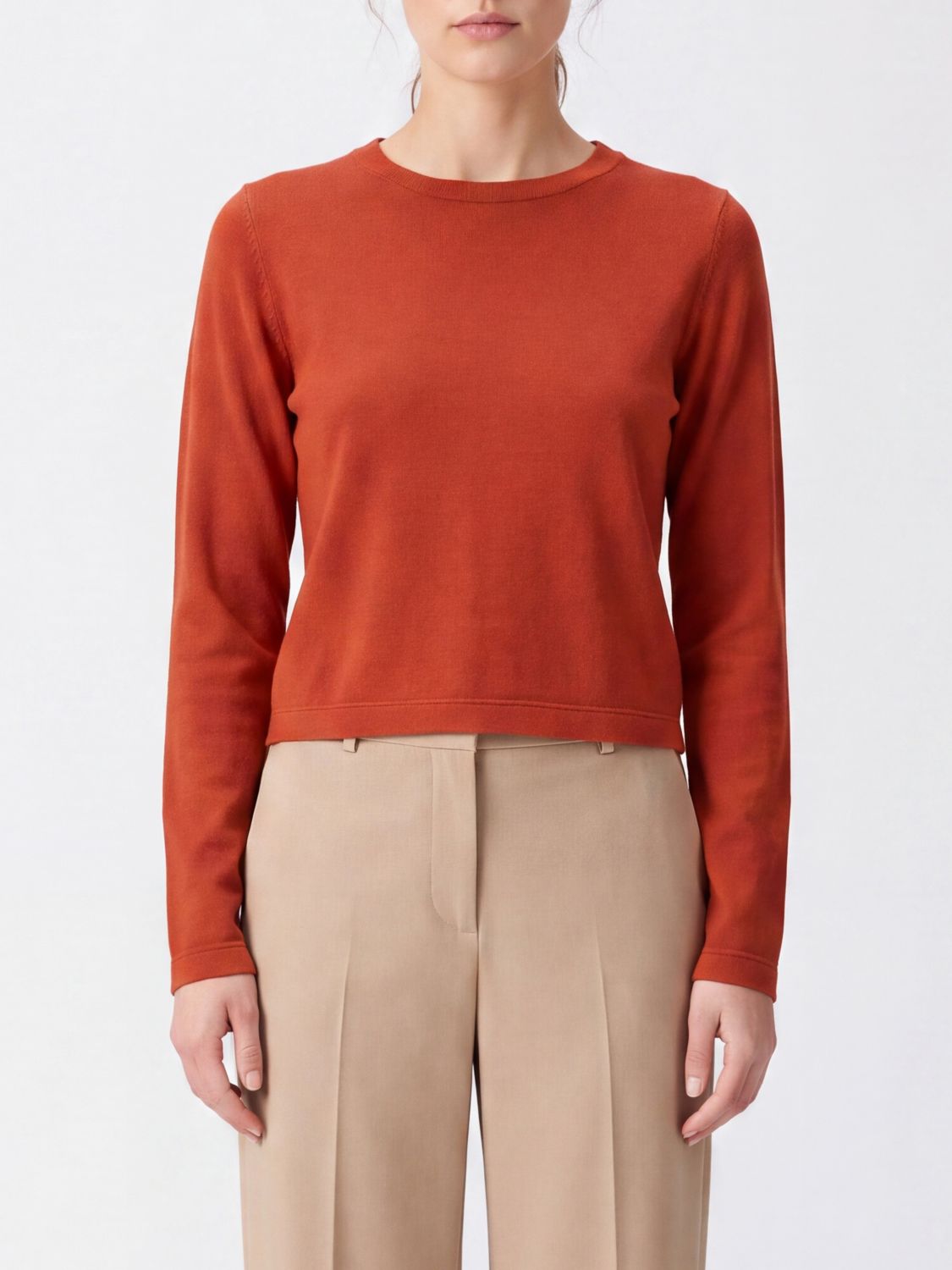 Extreme Cashmere Long-Sleeved T-shirt in Cotton and Cashmere Blend