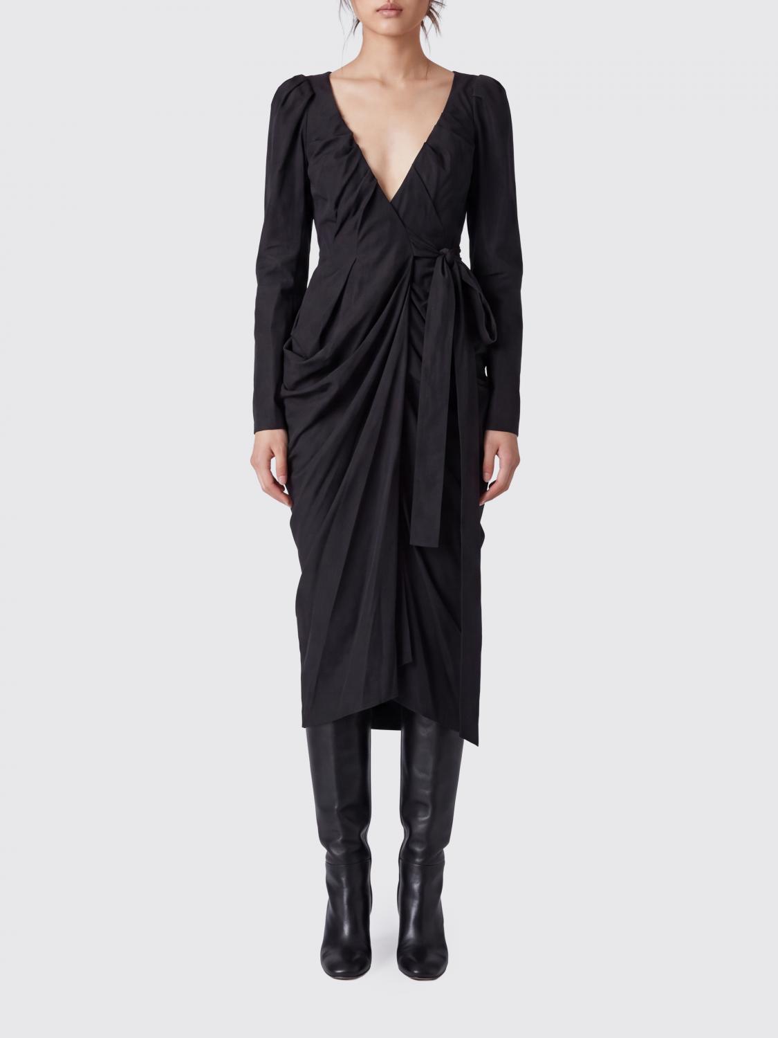 VIVIENNE WESTWOOD Draped Asymmetrical Silk-Blend Wrap Midi Dress