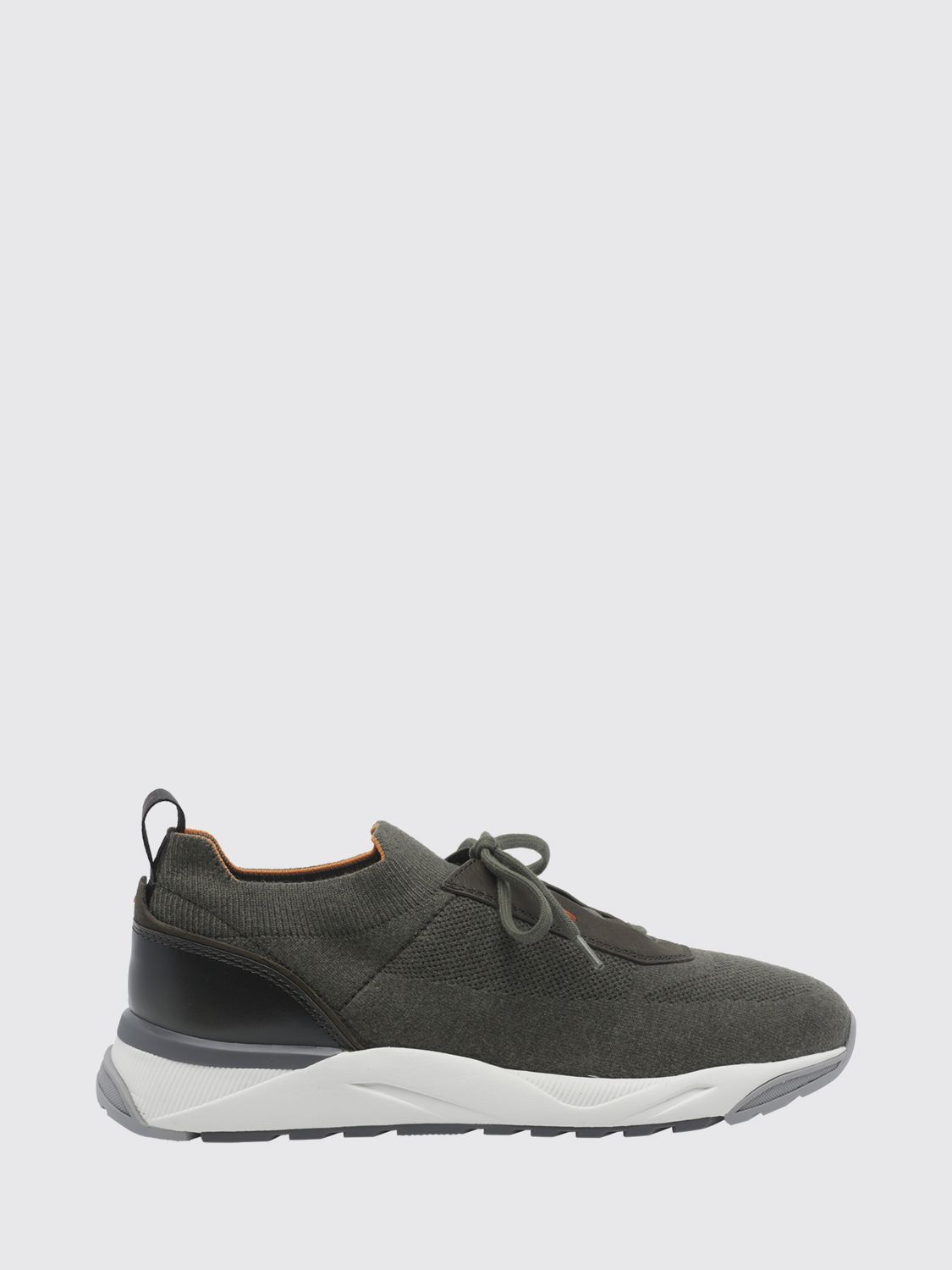 SANTONI Low-Top-Schnürsneaker aus technischem Stretch-Gewebe mit Zuglasche
