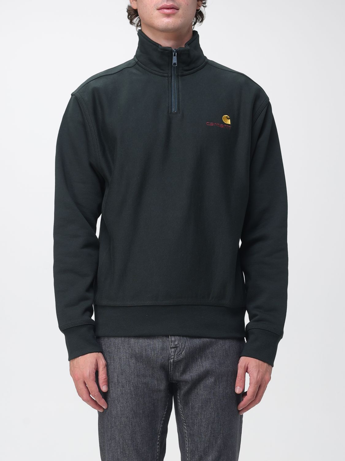 CARHARTT WIP Felpa in misto cotone con collo alto e mezza zip