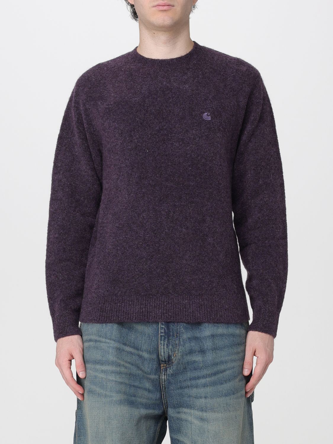 CARHARTT WIP Maglia girocollo Curtis in misto acrilico con logo ricamato