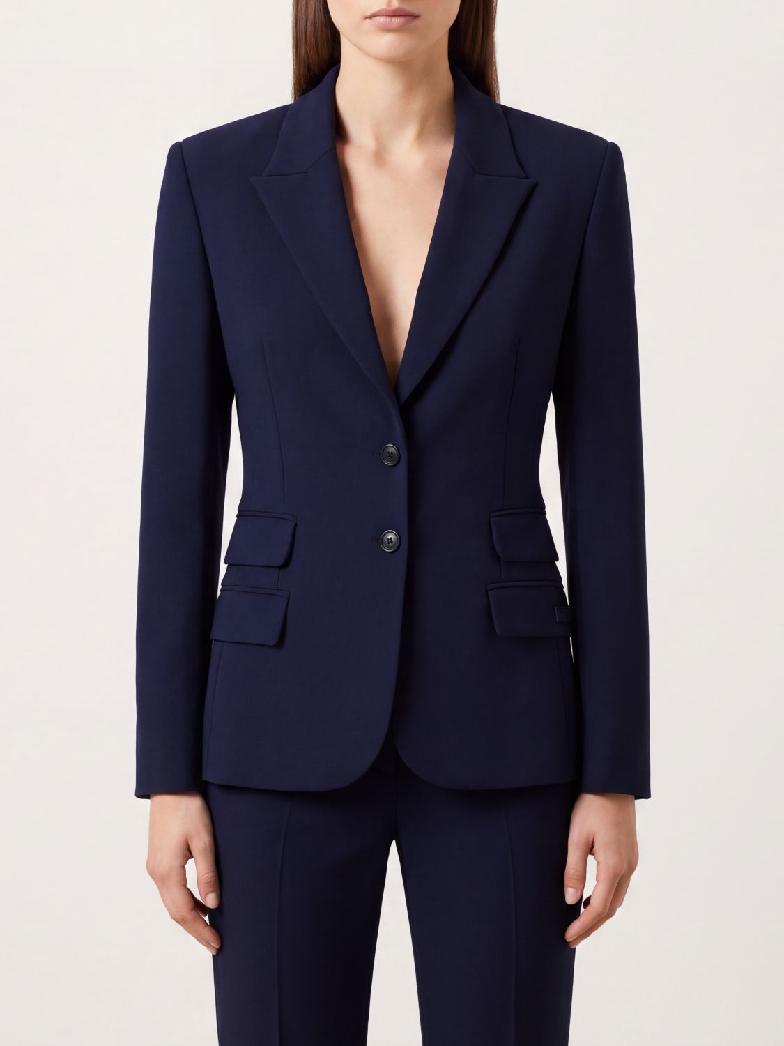 ELISABETTA FRANCHI Slim-Fit-Blazer mit steigendem Revers und Einreiher