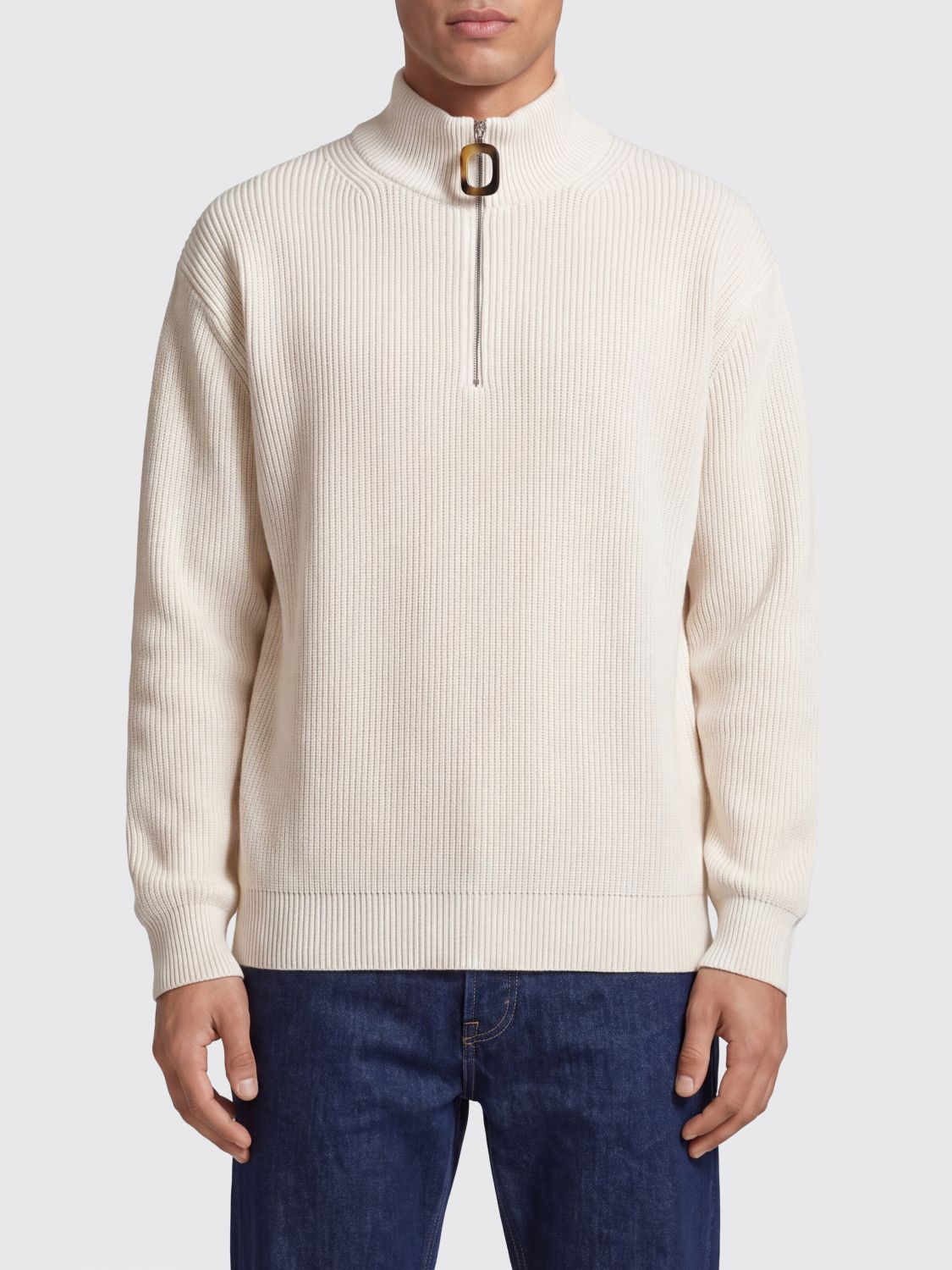 JW ANDERSON Pullover mit hohem Kragen und halbem Reißverschluss aus Wollmischung