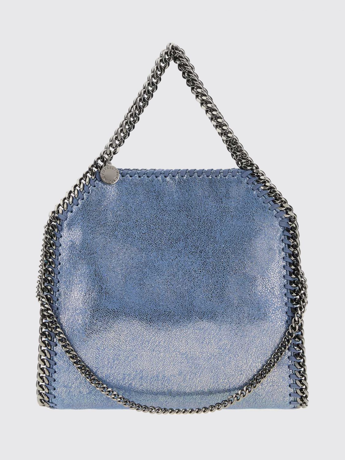 STELLA MCCARTNEY Small Falabella Denim Tote Bag with Chain Trim STELLA MCCARTNEY Small Falabella Denim Tote Bag with Chain Trim