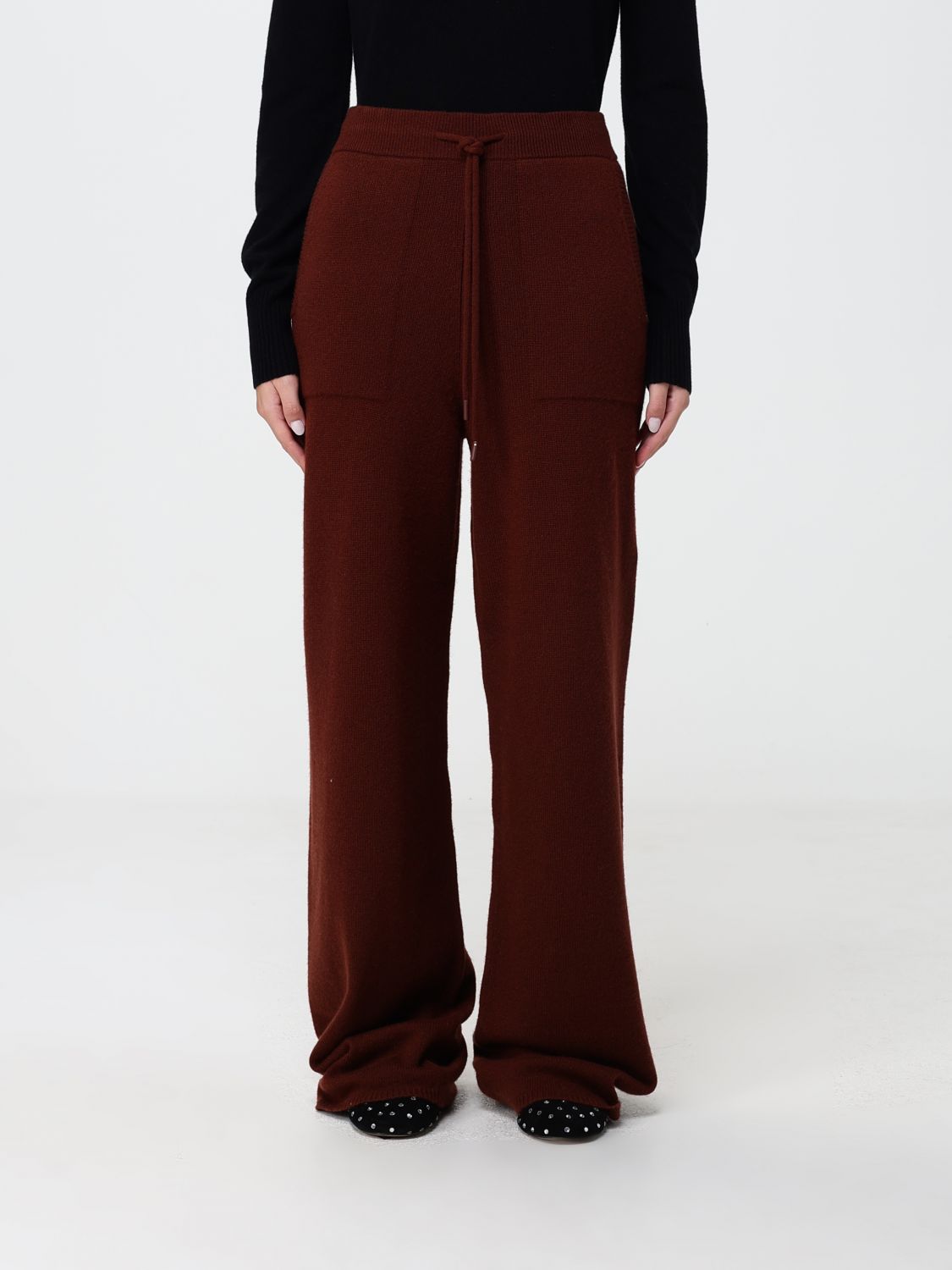 MAX MARA Hoch taillierte Wide-Leg-Strickhose aus reinem Kaschmir