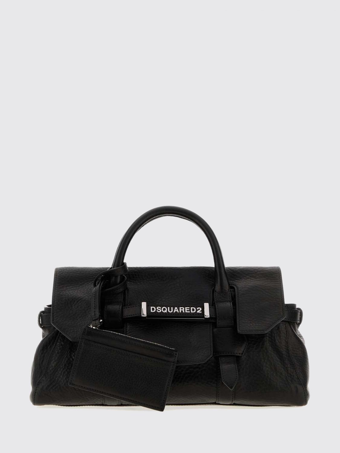 DSQUARED2 Flared Leather Handbag with Double Handle and Inner Pouch