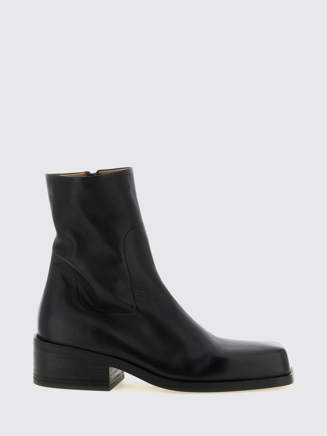 Marsèll Cassello Square-Toe Ankle Boots in Smooth Calfskin Leather