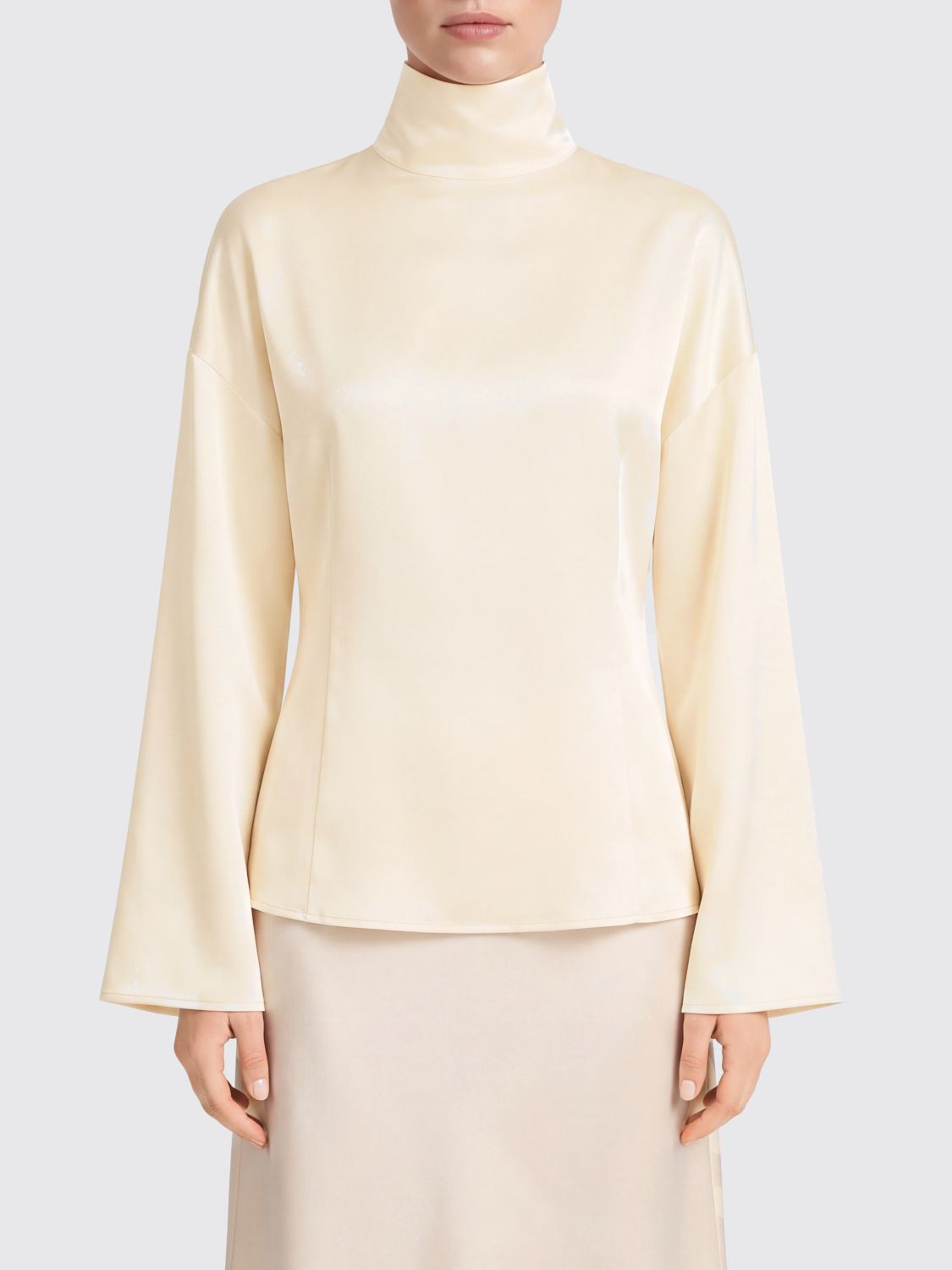 Rohe High-Neck Viscose Blend Turtleneck Blouse with Long Sleeves