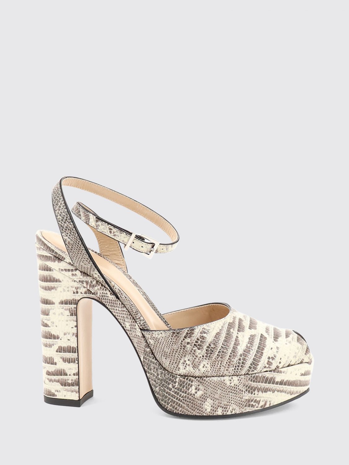 FENDI After 9 Plateau-Sandalen aus Leder mit Python-Print und hohem Blockabsatz