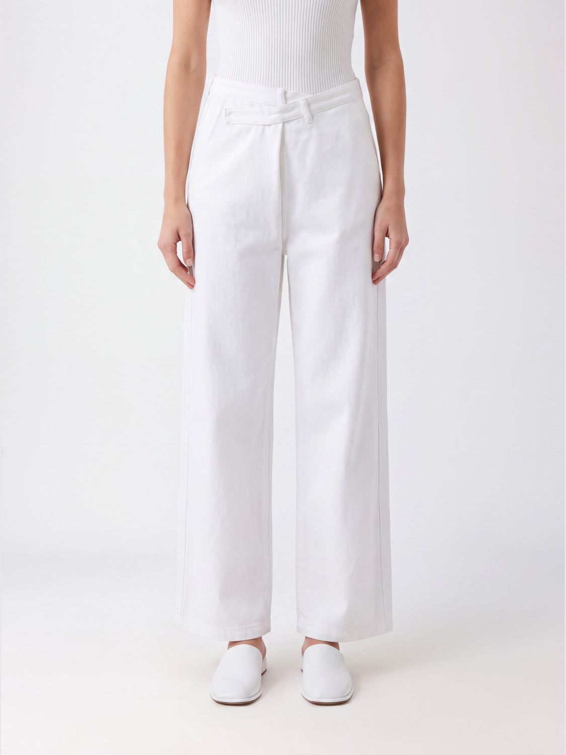 Darkpark High-Waisted Wide-Leg Trousers in a Cotton and Tencel Blend