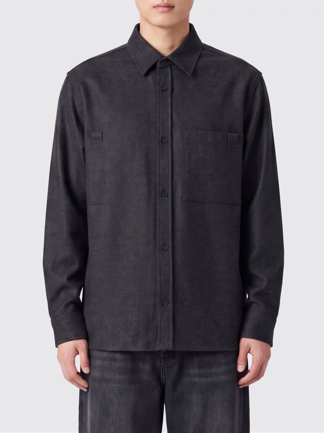 DARKPARK Serge Long-Sleeved Shirt in Pure Virgin Wool