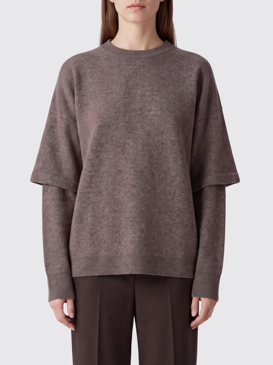Darkpark Dropped Shoulder Crewneck Sweater in Merino Wool and Cashmere