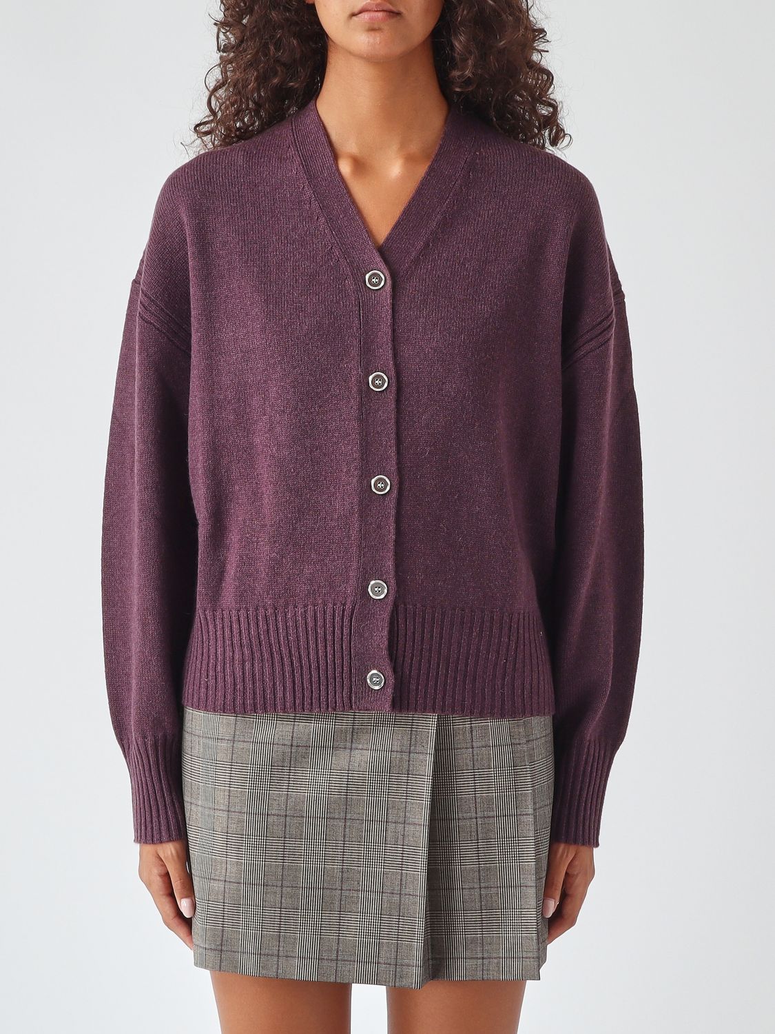 PINKO Cardigan in misto lana e cashmere con scollo a V e bottoni