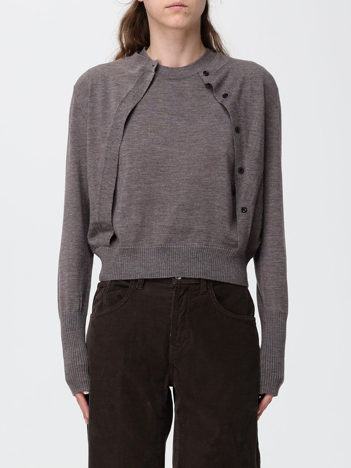 Pinko Pure Wool Crewneck Jumper with Long Sleeves and Ribbed Trim