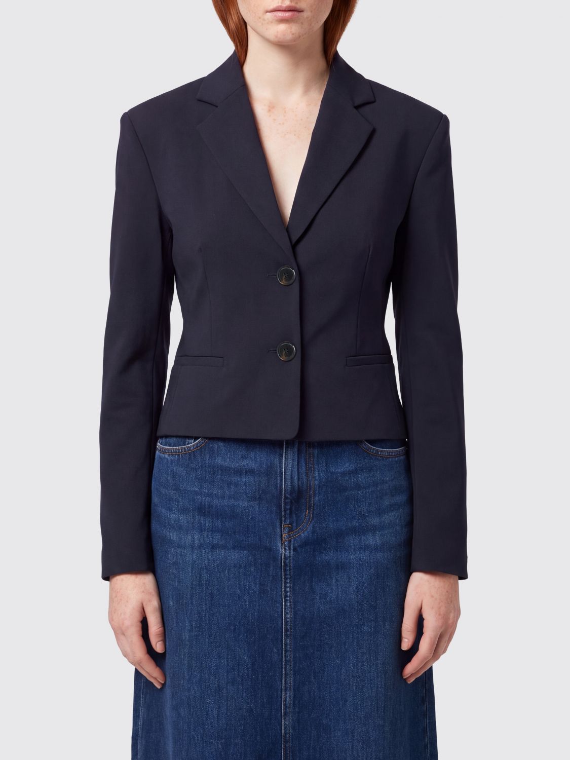 PINKO Blazer monopetto slim fit in crêpe con chiusura a due bottoni